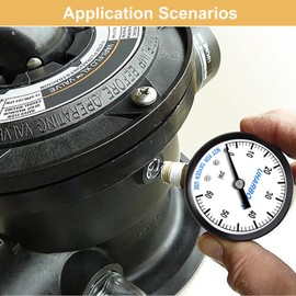 UHARBOUR Pool Filter Pressure Gauge 60Psi, Pool Pressure Guage 2" Dial, Pressure Gauge for Pool Filter 1/4" NPT Bottom Mount, Pool Pump Pressure Gauge Replacement