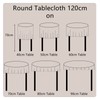 SUCHDECO Linen Tablecloth Round 120 cm Washable Cotton Tablecloth Wrinkle-Free