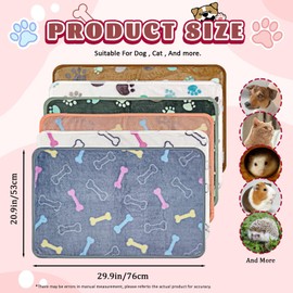 YedsIntu 6 Pcs Washable Guinea Pig Bedding Absorbent Guinea Pig Fleece Blankets Cage Liners Reusable Pet Pee Pad Sleep Mat Pad Cover for Rabbit Rat Hamster Ferret Chinchilla Hedgehog (20"x30")