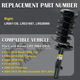 Kalmaegee Front Right Shock Strut Assembly for Land Rover LR2 Freelander 2 2.0L 2008-2015