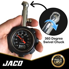 JACO Deluxe Tire Pressure Gauge - 100 PSI