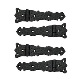 Adonai Hardware Abez Antique Cast Iron Cabinet Hinge (5.6" x 4 Pack, Black Powder Coated)
