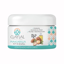 Claylal Professional | Mascarilla para el Cabello con Keratina y Argán 240 ml | Anti Frizz, Hidratación y Reparación Profunda | Cabello Suave y Brillante