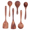 Kitchen Utensils Set Wooden Spatulas Spoons Comfortable Grip Minimaliset Kitchen
