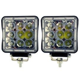 All Star Truck Parts] 2Pcs 4.5" Square LED Work Light 27W 1890LM 9 LED Driving Pods Spot Beam Work Lamp For Off-Road Suv Boat 4X4 Jeep JK 4WD Truck 12V-36V