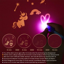 Bonnyco Magic Pad A3 and A5, 6 Stencils, 2 UV Pens, Boys and Girls Gifts, 3, 4, 5, 6, 7, 8, 9, 10 Years, Painting Board, Magic Board, Children's Toy, Birthday and Christmas, Luminous