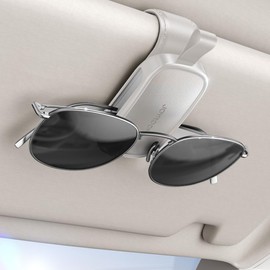 JOYROOM Sunglasses Holder for Car 【2025 New Arrival·Magnetic·Leather】 Eyeglass Holder Car Eyeglass Clip Eyeglass Stand Sunglasses Hanger Easy to Install Safe Driving Card Storage Car Storage Useful