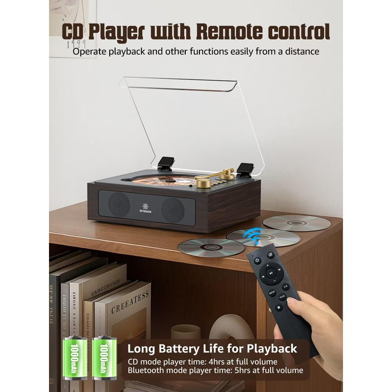 CD Player with Built-in Speakers Bluetooth Retro Portable CD Players