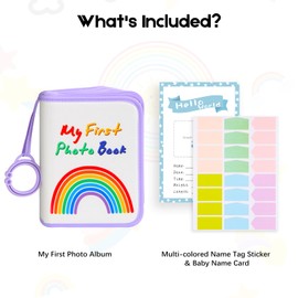 Baby's My First Photo Album for Baby Holds 21 4x6 Photos, Baby Photo Album Soft Cloth Family Book, My First Family Album for 4x6 Baby Shower Kids Toddlers Family Pictures, Toddler Photo Album (Purple)