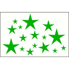 Wall Decor Plus More WDPM203 Variety Star Wall Vinyl Sticker Decal 16 pc 2in to 8in Peel-n-Stick by Wall Decor Plus More - Lime Green Lime Green