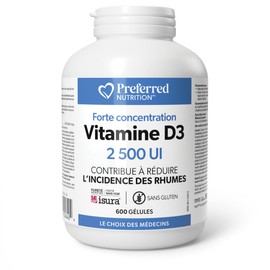 Preferred Nutrition Vitamin D3 2500 IU, 600 softgels