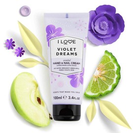 I Love Violet Dreams Scented Hand and Nail Cream - Hand Cream for Dry Hands - Vitamin E, Coconut Oil, and Shea Butter - Silicone Free - 3.4 oz