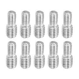 PATIKIL M4 x 0.7 to M5 x 0.8 Double End Threaded Bolt Screw Bolts 10 Pack 304 Stainless Steel Rod Bolt Thread Reducer Adapter for Furniture Hardware 12 mm Long