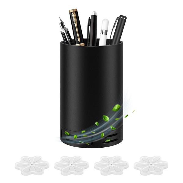 Aeket Metal Pen Holder with Passive Diffuser, 2-in-1 Office Desk