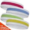 Couver HB80 Tennis Style Striped Terry Sports Headband Regular Size(One