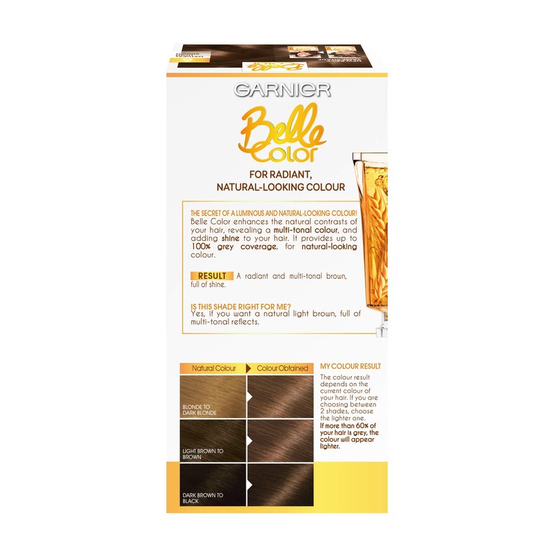 Garnier Belle Color Brown Hair Dye Permanent, Natural looking Hair