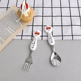 (KitchenU) Toddler, Child, Kids Spoon, Fork, Daycare Supplies Stainless Steel 304 Car Character Cutlery Snacks Tableware / (키친유)유아 어린이 아동 스푼 포크 어린이집 준비물 스테인레스 304 자동차 캐릭터 수저 간식 식기