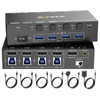 HDMI KVM Switch 4 Computers 8K@60Hz 4K@144Hz, Simulation EDID, Camgeet