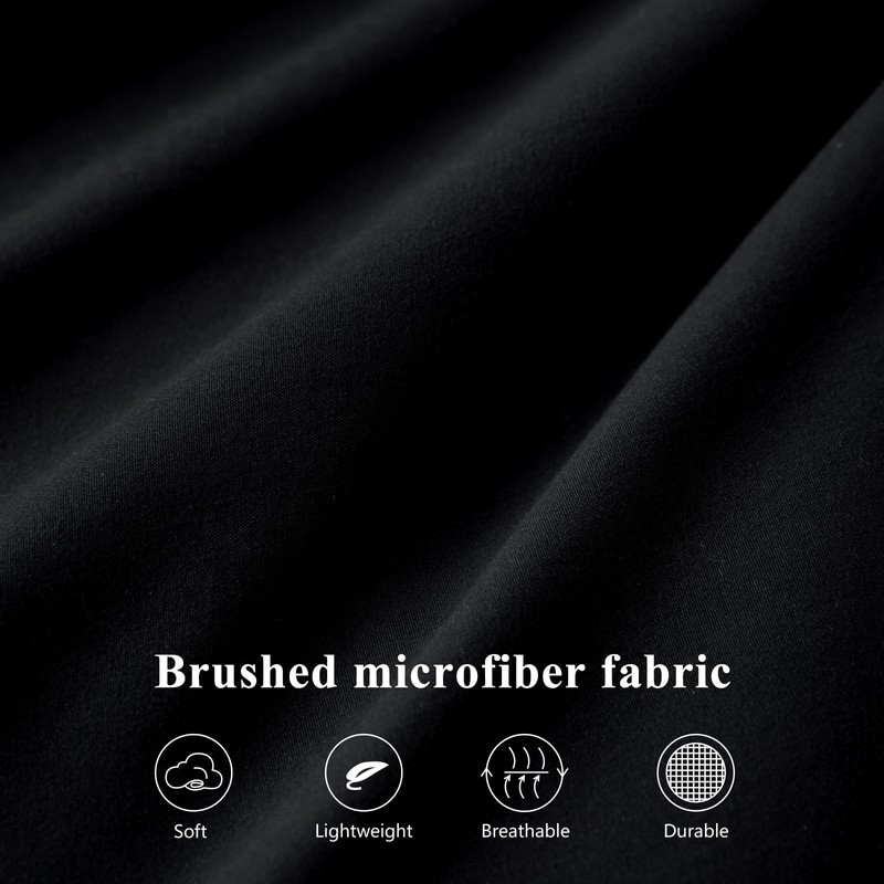 Aisbo Double Fitted Sheet Black - Extra Deep Pocket Bed