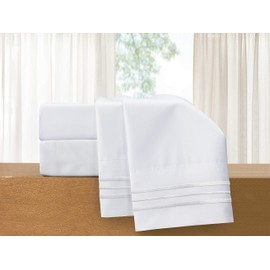 Elegant Comfort 1500 Thread Count Embroidered Egyptian Quality Luxurious Silky Soft Wrinkle & Fade Resistant 2-Piece Pillowcase, King/California King, White