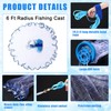 Windyun 3 Pcs Fishing Cast Net with Heavy Duty Sinker