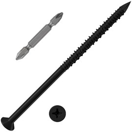 WenSilon(100 PCS) 1/4" x5 Black Concrete Screw Anchor Black Flat Head for Anchoring to Masonry, Block or Brick Stucco