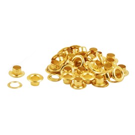 100 Sets Grommet Kit 8mm Metal Eyelets Grommets with Washers for Shoes Clothes Belt Bag DIY Project (Gold)