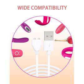 Kwevos 2 Prong Magnetic USB DC Charger Cable Replacement Charging Cord, 4mm-0.16'', 31.4Inch Long Charger for Toys/Facial Cleanser/Electric Toothbrush (4mm-0.16in)