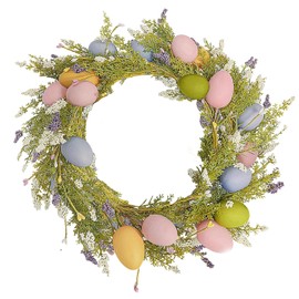 Guirnalda de Pascua de 5 pies con huevos y flores mixtas de primavera, larga guirnalda de huevos rústicos artificiales para el día de Pascua, decoración de primavera, decoración de temporada, suministros de fiesta para hacer coronas