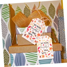 Healeved 100pcs Thanksgiving Maple Leaf Tags Kraft Decor Labels with Twine for Party Favors and Wine Bottles for Autumn Celebrations and Fall Events