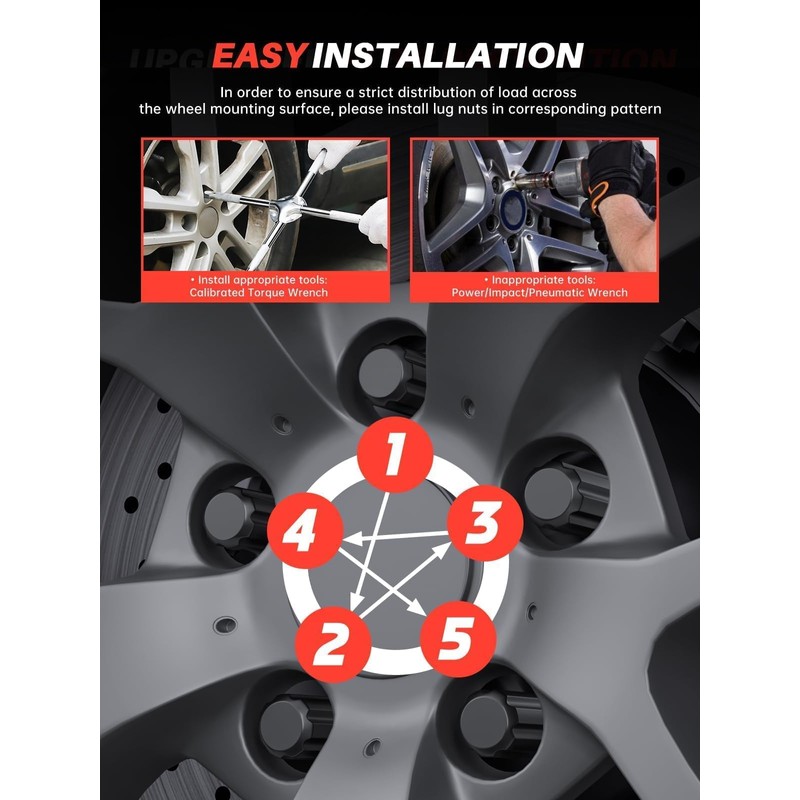 Sposuit M14x1.5 Spline Lug Nuts - Replacement for 2001-2006 Chevy