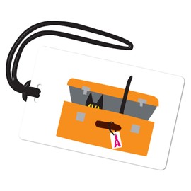 R. Nichols Cat in Suitcase Luggage Tag - Sturdy Waterproof Plastic Travel Labels for Baggage, Suitcases, Backpacks, and Diaper Bags, 2.5 Inch x 4 Inch Tag with Black Loop Attachments