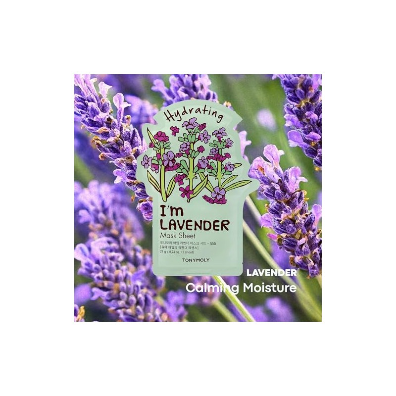 TONYMOLY I’m Lavender Sheet Mask – Korean Hydrating & Moisturizing