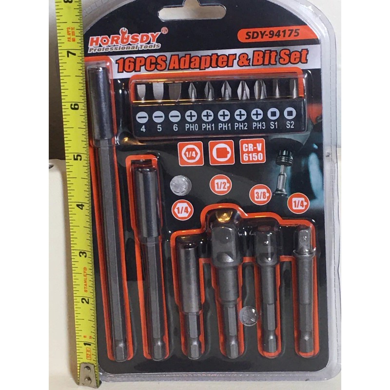 TorqueSmith Horusdy 16 piece drive bit and socket adapter set