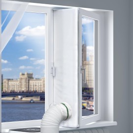 Loviga 400CM(157") Portable AC Window Seal, Casement Window Vent Kit Seal Kit for Portable Air Conditioner Dryer, 100% Sealing Waterproof Easy to Install for Crank Out/Awning/Skylights Window