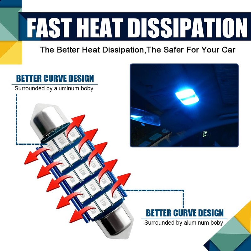 Middrivr 2PCS Interior Car LED Dome Light, Car Reading Light,