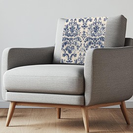 Hzeswody Floral Recliner Headrest Protector, Couch Headrest Protector, Washable Headrest Covers for Recliner Chair Couch Furniture Sofa Protector Chair Arm Covers for Home Office 16 X 26in - Blue