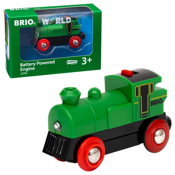 BRIO World - 33595 Battery Powered Engine Train | Toy Train for Kids Ages 3 and Up, Green