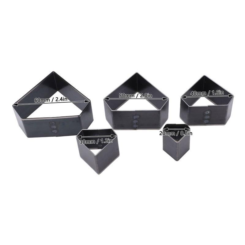 5Pcs Leather Die Cutter Hollow Punching Mold Different Sizes Diamonds