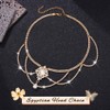 Sixexey Boho Egyptian Head Chain Gold Rhinestone Headpiece for Women