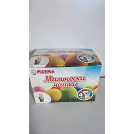 Metma Magic cups 4 cups with egg dye tampons – red, green, blue, yellow; egg dipper; instructions for use; for dyeing of up to 40 eggs Egg Paint