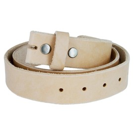 Kids Hand Crafted Made In USA Heavyweight Natural One Piece Cowhide Leather Belt Strap With Slot Hole (1 3/4" Or 45MM wide) Size22
