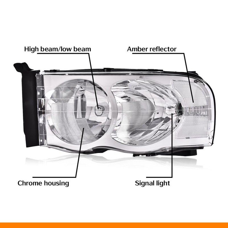 G-PLUS Headlights Assembly, Compatible with Dodge Ram 1500 2500 3500