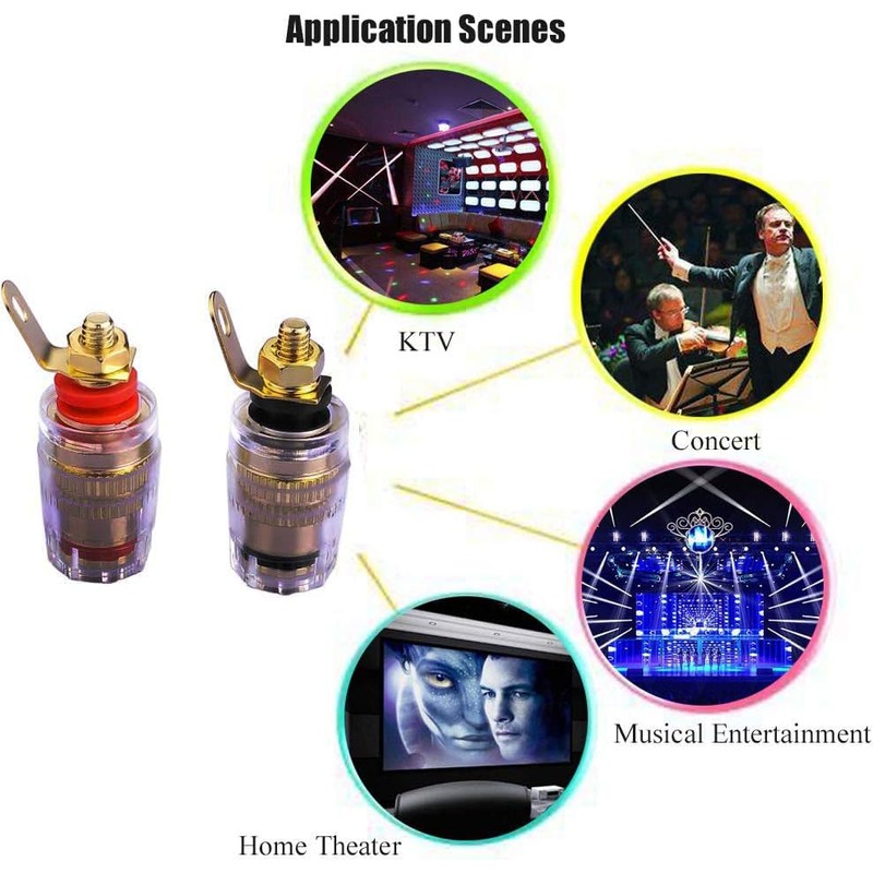 RUNCCI-YUN 8PCS Speaker Terminal Binding Post Banana Plug Socket Connector
