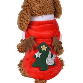 POPETPOP Christmas Dog Sweater - Santa Elk Dog Costume Christmas Dog Hoodie Winter/Autumn Fit for Puppy Dog Teddy Chihuahua Yorkshire Poodle Maltese Puppy Pug - Size XS