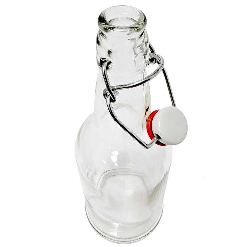 EZ Cap Bottles - 16 oz Clear Swing Top (Qty