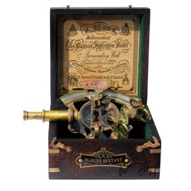 MARINE ART HANDICRAFTS '' Brass Sextant with Compass for Birthday, Wedding, Baptism, Mother's Day, Father's Day, Partner, Best Man, Anniversary, Farewell, Graduation, C-3250