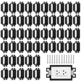yeesport 50 Pcs Electrical Box Extenders, BE1-2 Electrical Outlet Box Extenders with 100 Pcs Screws, 1-Gang Electrical Power Box Extensions, Single Gang Power Switch Receptacles Accessories, Black