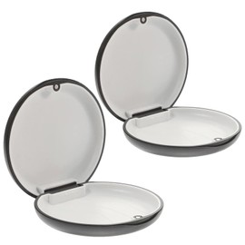 Pack of 2 Dental Splint Box, Braces Box, Dentures Container, Portable Dental Splint, for Storing Braces and Dentures When In Use (Black)