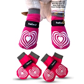 Medical First-Aid Double Sided Anti-Slip Cotton Dog Socks | PawFlex Comfy Pawz Silicone Nonslip at Inner Cuff for No Twisting or Sliding Off | Pet Paw Protection |Wound Care | Traction Control